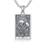 Sterling Silver Lovers Tarot Card Protection Pendant Necklace