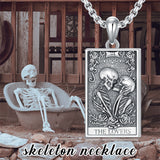 Sterling Silver Lovers Tarot Card Protection Pendant Necklace