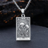 Sterling Silve Sun Moon Star Strength Lovers Death Devil Fool Tarot Card Pendant Necklace