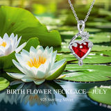 Sterling Silve 12Month  Birthstone Birth Flower Necklace  Pendant Necklace