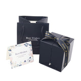 Blue Double-Door Eternal Rose Jewelry Box Bow Valentine's Day Gift Box Earrings Rings Necklace Box