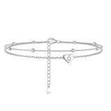 Sterling Silver 26 initials Single Layer Charm Anklet