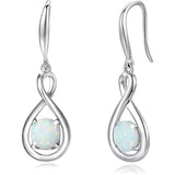 925 Sterling Round Gemstone Birthstone Dangle Earrings