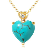 14K Gold 3 Carat Heart-cut Birthstone Pendant Necklace