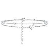 Sterling Silver 26 initials Single Layer Charm Anklet