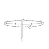 Sterling Silver 26 initials Single Layer Charm Anklet