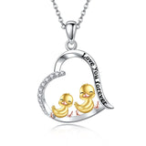 Duck Pendant Necklace 925 Sterling Silver Duck  Duck Jewelry for Mother Women Girls Duck Lovers Gifts