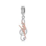 Sterling Silver Dance Music Note Charm Beads