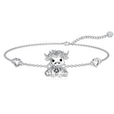 Sterling Silver Birthstone Highland Cow Anklet Animal Anklet Gift for Her