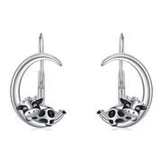 Sterling Silver Cow Leverback Earring