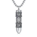 Sterling Silver Bullet Viking Urn Necklace for Ashes