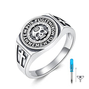 Sterling Silver Memento Mori Urn Ring for Ashes