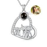 Sterling Silver Personalized Photo Highland Cow Pendant Necklace