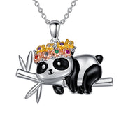 Sterling Silver Panda Pendant Necklace