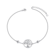 Tree of Life Anklets for Women S925 Sterling Silver Adjustable Beach Foot Ankle Bracelet Jewelry Gifts