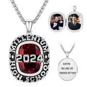 Sterling Silver CustomPhoto High SchoolCollege Graduation Necklace