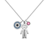 Personalized Evil Eye Pendant Necklace for Women 925 Sterling Silver Greek Protection Jewelry Amulet Gift for Women