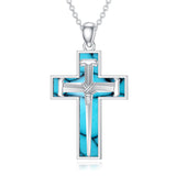 Sterling Silver 3 Nail Cross Pendant Necklace for Men