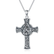 Sterling Silver  Virgin Mary Saint Florian Saint Jude Saint Michael Saint Benedict Amulet Protection Pendant Necklace