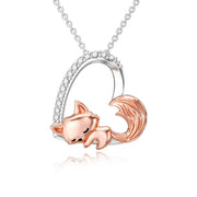 Sterling Silver Fox Pendant Necklace