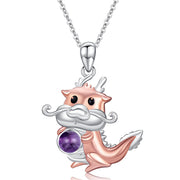 Dragon Necklace 925 Sterling Silver Cute Animal Pendant Necklace Animal Jewelry Gifts for Women