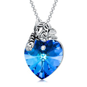 Tiger Necklace 925 Sterling Silver Crystal Tiger Necklace Pendant Animals Jewellery Gifts for Women Men