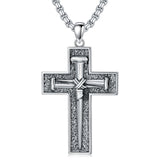 Three Nail Cross Necklace 925 Sterling Silver 3 Nail Cross Pendant Christian Jewelry Gifts for Men 22+2" Chain