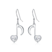 Sterling SilverMusic Note Dangle Earrings