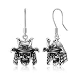 Sterling Silver Gothic Skull Dangle Earrings