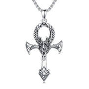 Sterling Silver  Ankh_Anubis Protection Pendant Necklace