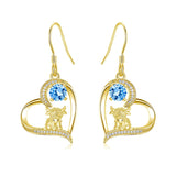 10K 14K 18K Gold Highland Cow Animal Earrings