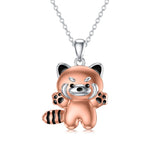 Sterling Silver Red Panda Pendant Necklace