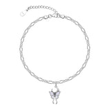 Sterling Silver Multi-layered Animal Anklet