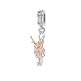 Sterling Silver Dance Music Note Charm Beads