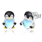 Moonstone Animal Stud Earrings for Women 925 Silver Hypoallergenic Cute Cartoon Animal Earrings  Jewelry Gifts