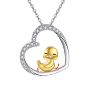 Sterling Silver Duck Pendant Necklace