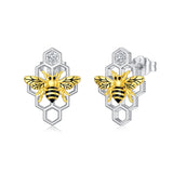 Sterling Silver  Bee Butterfly  Stud Dangle Earrings