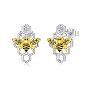 Sterling Silver Bee Stud Earrings