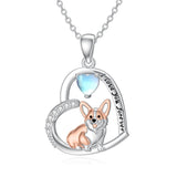 Sterling Silver Corgi Dog Pendant Necklace