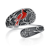 Sterling Silver Cardinal Vintage Spoon  Ring