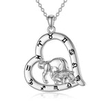 Sterling Silver Heart 12 Constellations Pendant Necklace