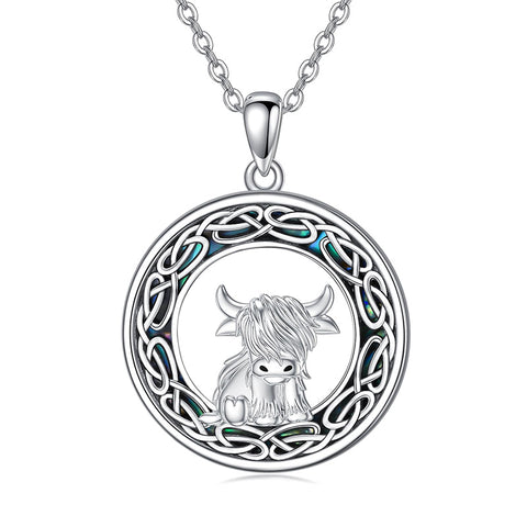 Sterling Silver Highland Cow Necklace