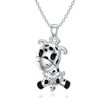 Sterling Silver Cubic Zirconia Hamster Pig Dragon Giraffe Bunny Hippo Goat Pendant Necklace