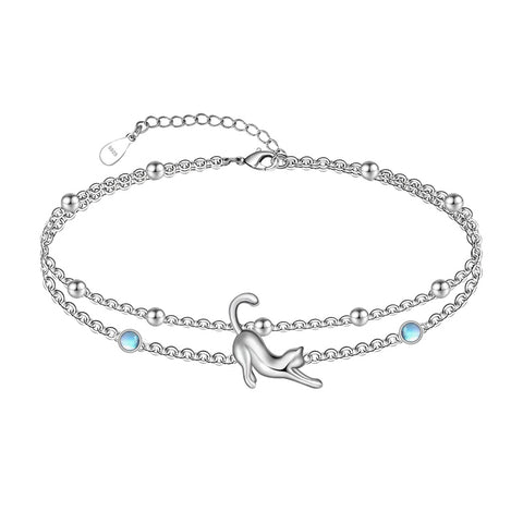 Sterling Silver Multi-layered Animal Anklet