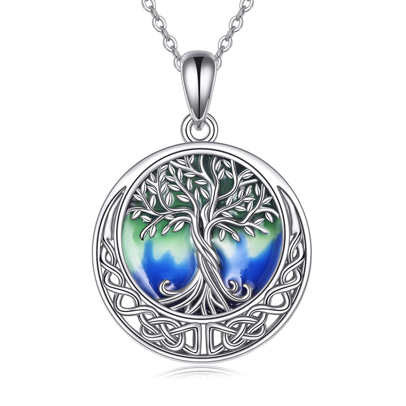 Tree of Life Necklace Abalone Shell Celtic Knot Pendant Necklace ...