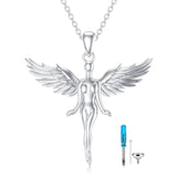 Sterling Silver Angel Wing Urn Necklace for Human Ashes