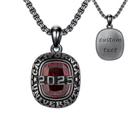 Sterling Silver 2025 Customized Text and Birthstone Pendant Necklace