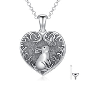 Sterling Silver Rabbit &Butterfly Urn Necklace for Ashes