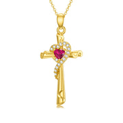 14K Real Gold Cross Necklace for Women Teen Girls,Yellow Gold Crucifix Cross Pendant Necklace Cross Jewelry Gifts for Birthday Christmas Day