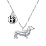 Sterling Silver Dachshund Pendant Necklace